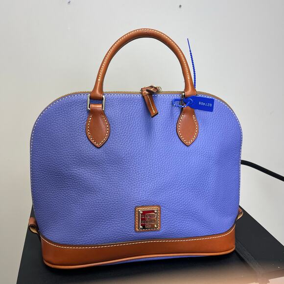 RARE Dooney & Bourke Pebble Grain Zip Zip Satchel Lavender Purse Authentic - Picture 11 of 12